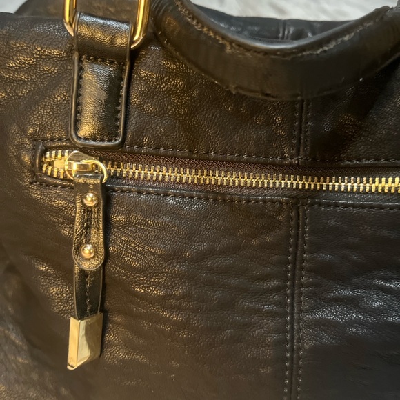 Shiraleah Chicago Black Leather Handbag – Gold Hardware, Crossbody Strap, - Picture 8 of 16